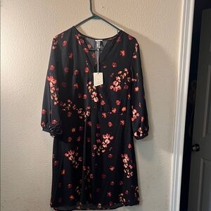 a new day Black Floral Long Sleeve Dress
